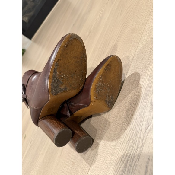 Sezane Sara High Booties Ankle Heeled Boots Size 38 7 Brown Leather - Picture 8 of 12